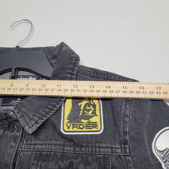 We Love Fine by Goldie Star Wars Patchwork Denim Jacket Black Sith Darkside Med. - Picture 3 of 10